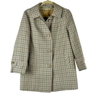 Susan Lynn Vintage Houndstooth Plaid Peacoat Jacket